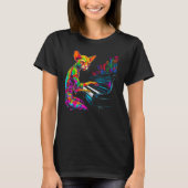 Devon Rex Cat Piano T-shirt (Voorkant)