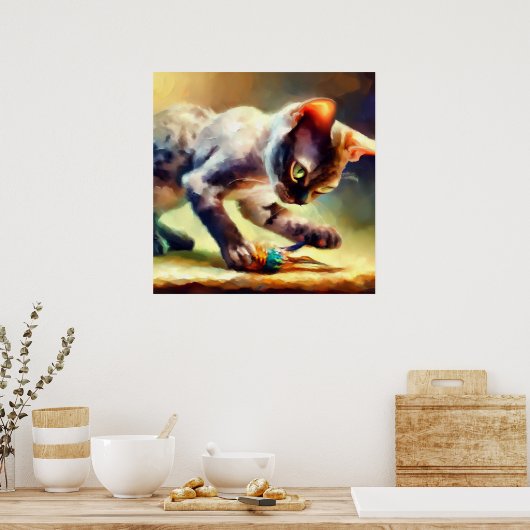 Devon Rex Cat Poster (Keuken)