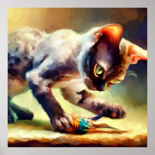 Devon Rex Cat Poster (Voorkant)