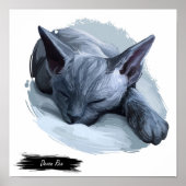 Devon Rex Cat Print | Kat-wanddruk (Voorkant)