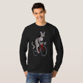 Devon Rex Cat Riding Bicycle Cute Biker Cyclist T-shirt (Voorkant volledig)