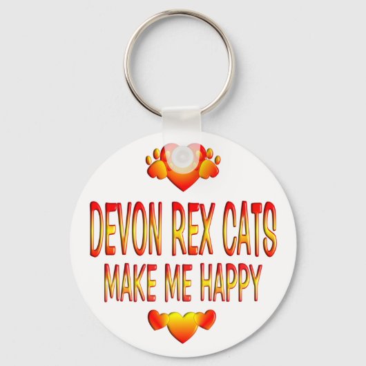 Devon Rex Cat Sleutelhanger (Voorkant)