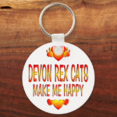 Devon Rex Cat Sleutelhanger (Voorkant)