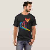 Devon Rex Cat Surf T-shirt (Voorkant volledig)