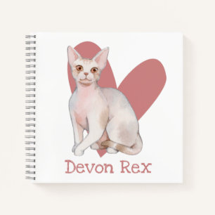 Devon Rex Cat Waterverf Kat Roze Heart Journal Notitieboek