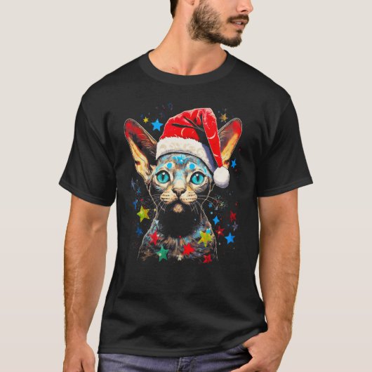 Devon Rex Cat Xmas T-shirt (Voorkant)