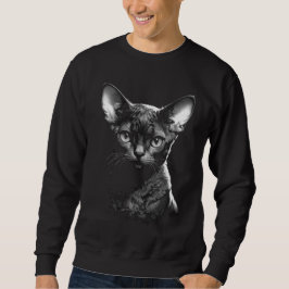 Devon Rex Dark Art Heren Zwarte Trui