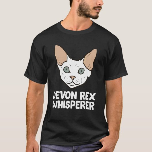 Devon Rex Fluisteraar Grappige Devon Rex Kat T-shirt (Voorkant)