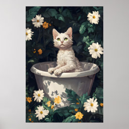 Devon Rex in badposter, grappige katposter Poster