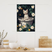 Devon Rex in badposter, grappige katposter Poster (Keuken)