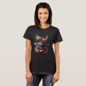 Devon Rex Kat 4 juli Onafhankelijkheidsdag Eigenaa T-shirt (Voorkant volledig)