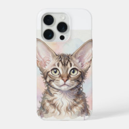 Devon Rex Kat Aquarel Portret iPhone 15 Pro Case