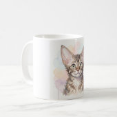 Devon Rex Kat Aquarel Portret Koffiemok (Voorkant links)