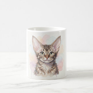 Devon Rex Kat Aquarel Portret Koffiemok