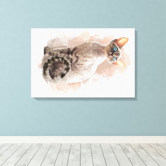 Devon Rex kat Canvas Afdruk (Insitu (Houten vloer))
