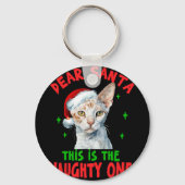 Devon Rex Kat Kerstmis Beste Kerstman Dit is de Na Sleutelhanger (Voorkant)
