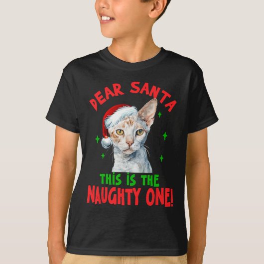 Devon Rex Kat Kerstmis Beste Kerstman Dit is de Na T-shirt (Voorkant)