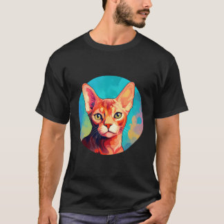 Devon Rex Kat Kleurrijke Kunst Liefde Katten T-shirt