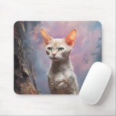 Devon Rex kat Muismat (Met muis)