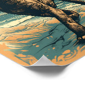 Devon Rex kat op een tropisch strand Poster (Hoek)