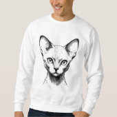 Devon Rex Kat Sketch Heren Sweatshirt (Voorkant)