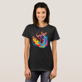 Devon Rex Kat Surfen T-shirt (Voorkant volledig)