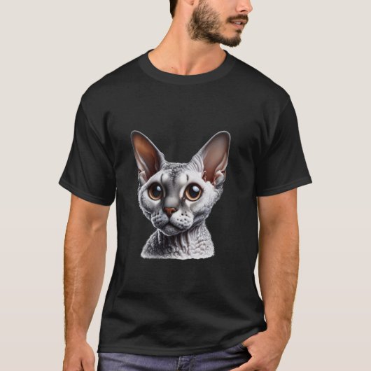 Devon Rex Kat T-shirt - Uniek Raskleur Voor Katach (Voorkant)
