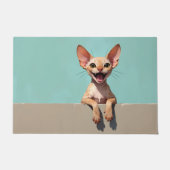 Devon Rex Kat Voormat Kunst Deurmat (Voorkant)