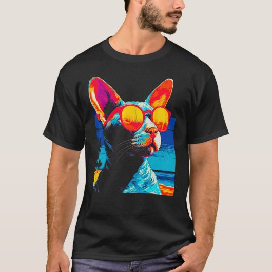 Devon Rex Kat Zonnebril T-shirt (Voorkant)