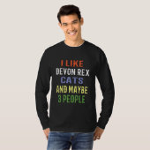 Devon Rex katten ik hou van Devon Rex katten en mi T-shirt (Voorkant volledig)