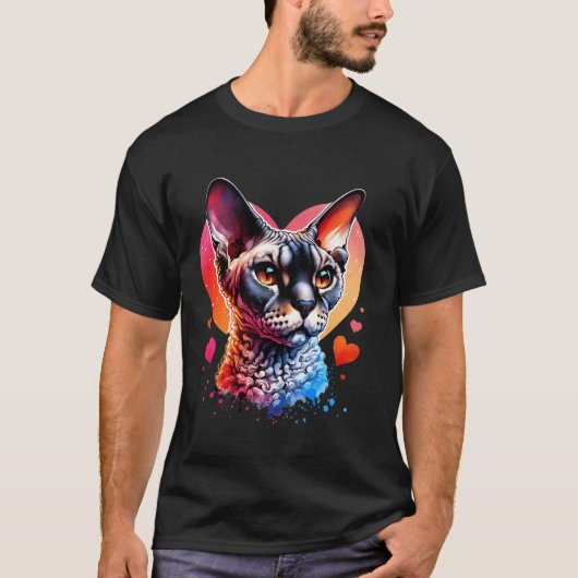 Devon Rex Kattenliefhebber Devon Rex T-shirt (Voorkant)