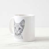 Devon Rex Kitten Mok - Ink Illustratie (Voorkant links)