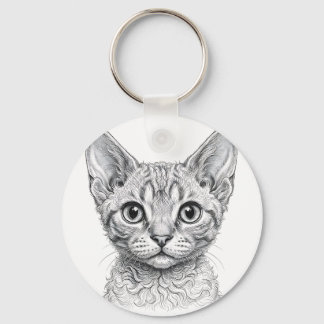 Devon Rex Kitten Sleutelhanger
