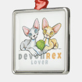 Devon Rex Lover Metalen Ornament (Links)