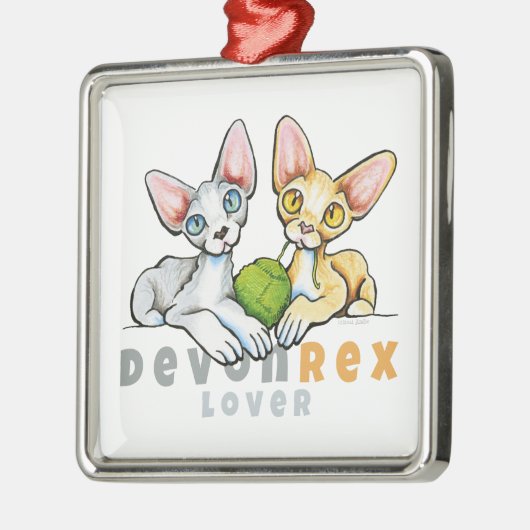 Devon Rex Lover Metalen Ornament (Links)