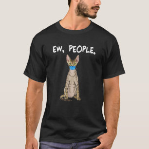 Devon Rex Mensen Bah Kat Met Mondkapje T-shirt