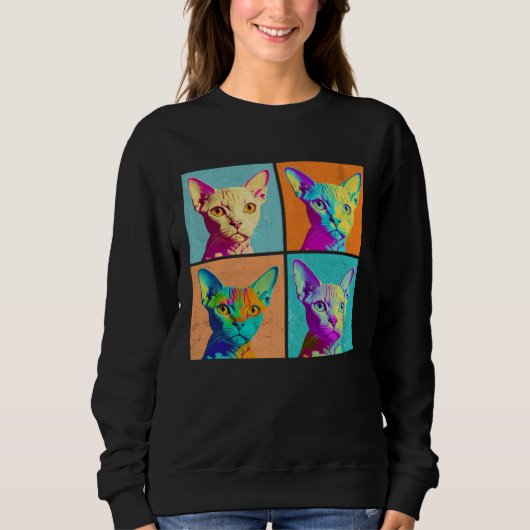 Devon Rex Pop Illustratie Kleurrijk Dier Vrouwen Trui (Voorkant)