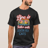 Devon Rex Retro Sunset Life is beter met Devon R T-shirt (Voorkant)