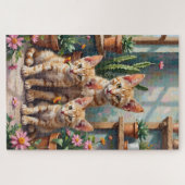 Devon Rex sappige tuin kunst Legpuzzel (Horizontaal)