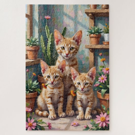 Devon Rex sappige tuin kunst Legpuzzel (Verticaal)