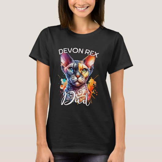 Devon Rex vader Devon Rex kat T-shirt (Voorkant)