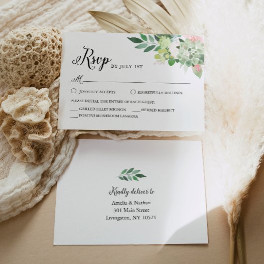 DEVON sappige groen RSVP kaart