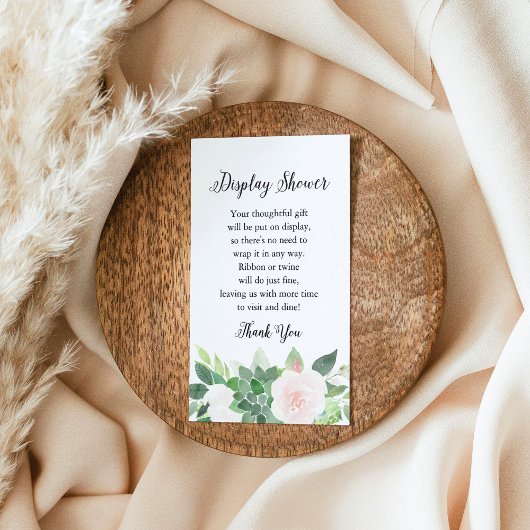 DEVON Succulent Blush Bloemen Display Douche Kaart