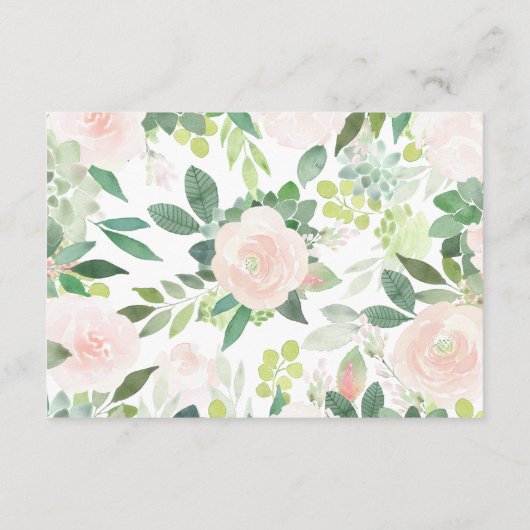 DEVON Succulent Blush Bloemkaart met enveloppe Informatiekaartje (Achterkant)