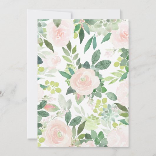 DEVON Succulent & Blush Florals bruiloft Kaart (Achterkant)