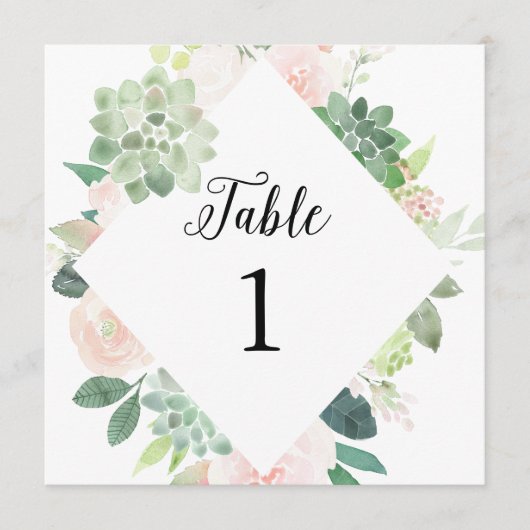 DEVON Succulent Greenery Table Number 5,25-inch vi Programmakaart (Voorkant)