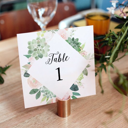 DEVON Succulent Greenery Table Number 5,25-inch vi Programmakaart