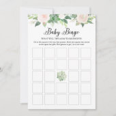 DEVON Succulent Pink Floral Baby shower Bingo Kaar Kaart (Voorkant)