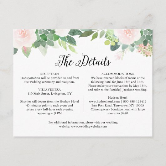 DEVON Succulent Wedding Details Kaart (Voorkant)