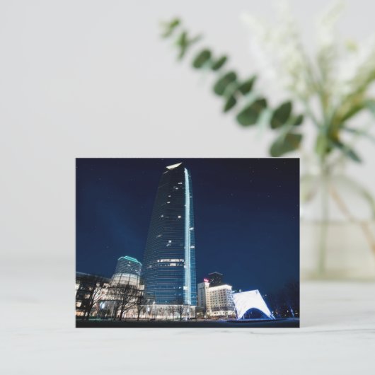 Devon Tower at Night (Oklahoma City, OK) Briefkaart (Staand voorkant)